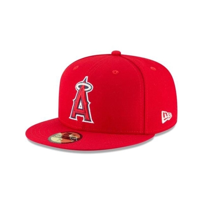 Red Los Angeles Angels Hat - New Era MLB Authentic Collection 59FIFTY Fitted Caps USA4502763
